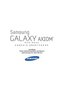 Samsung Galaxy Axiom manual. Camera Instructions.